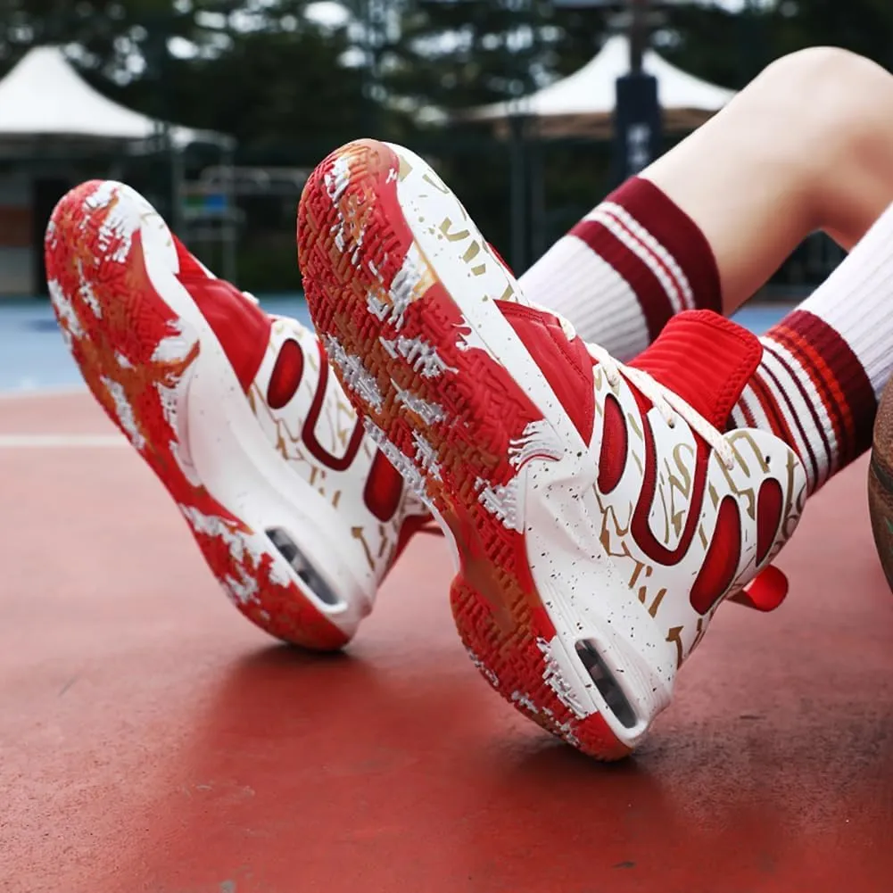 High top Neutral Basketball Shoes Men's Shoes Women's Shoes Super Light Sneakers high top Graffiti Style Couple Style
