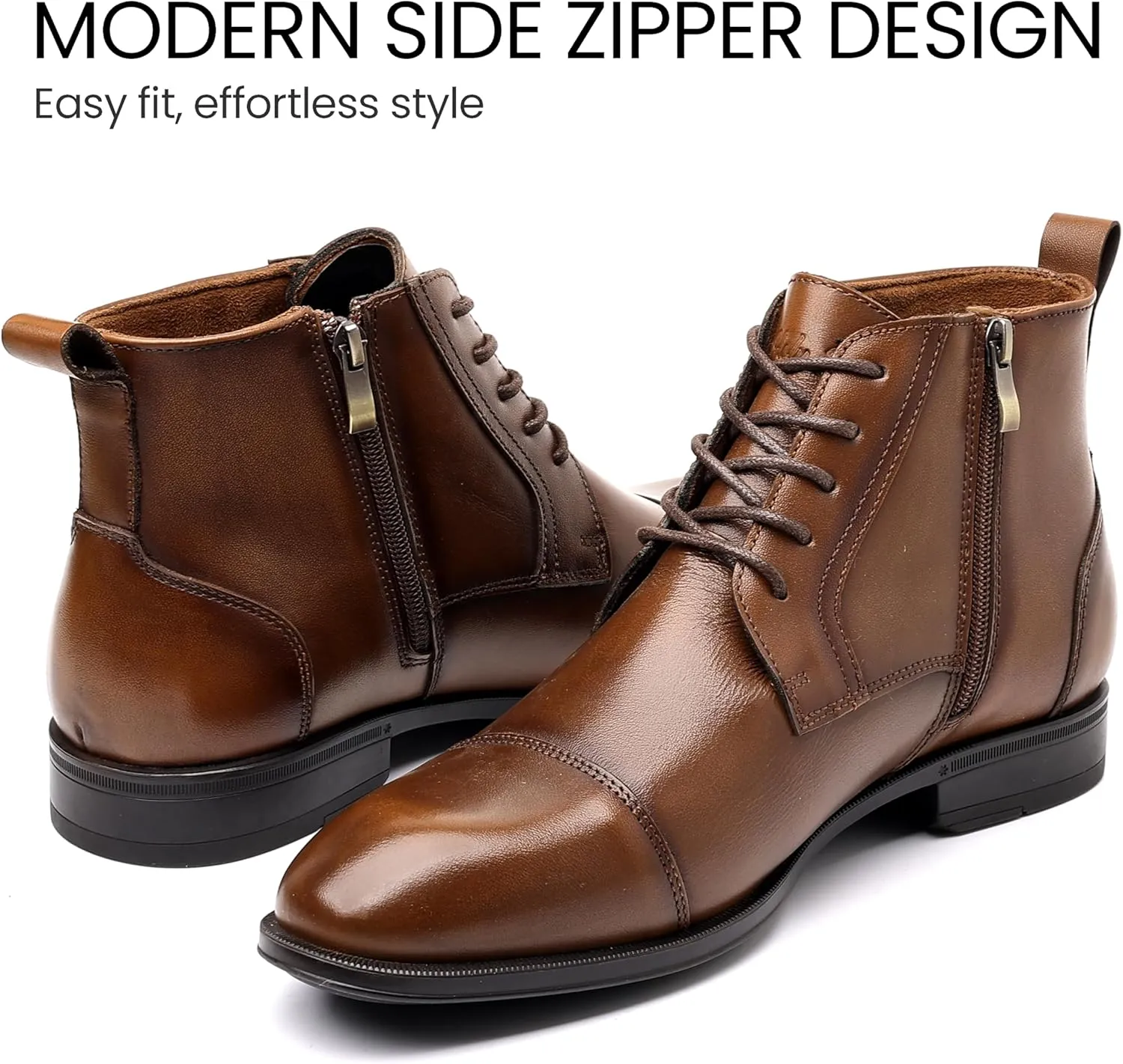 Holy dove Chelsea Boots Men ?C Genuine Leather,Chelsea Boots for Men with Side Zipper, Casual Slip-On Ankle Boots, Chukka & Oxford Style Dress Boots