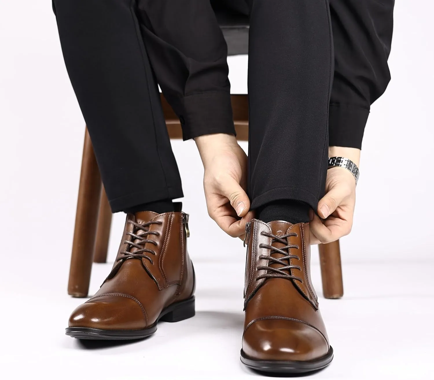 Holy dove Chelsea Boots Men ?C Genuine Leather,Chelsea Boots for Men with Side Zipper, Casual Slip-On Ankle Boots, Chukka & Oxford Style Dress Boots