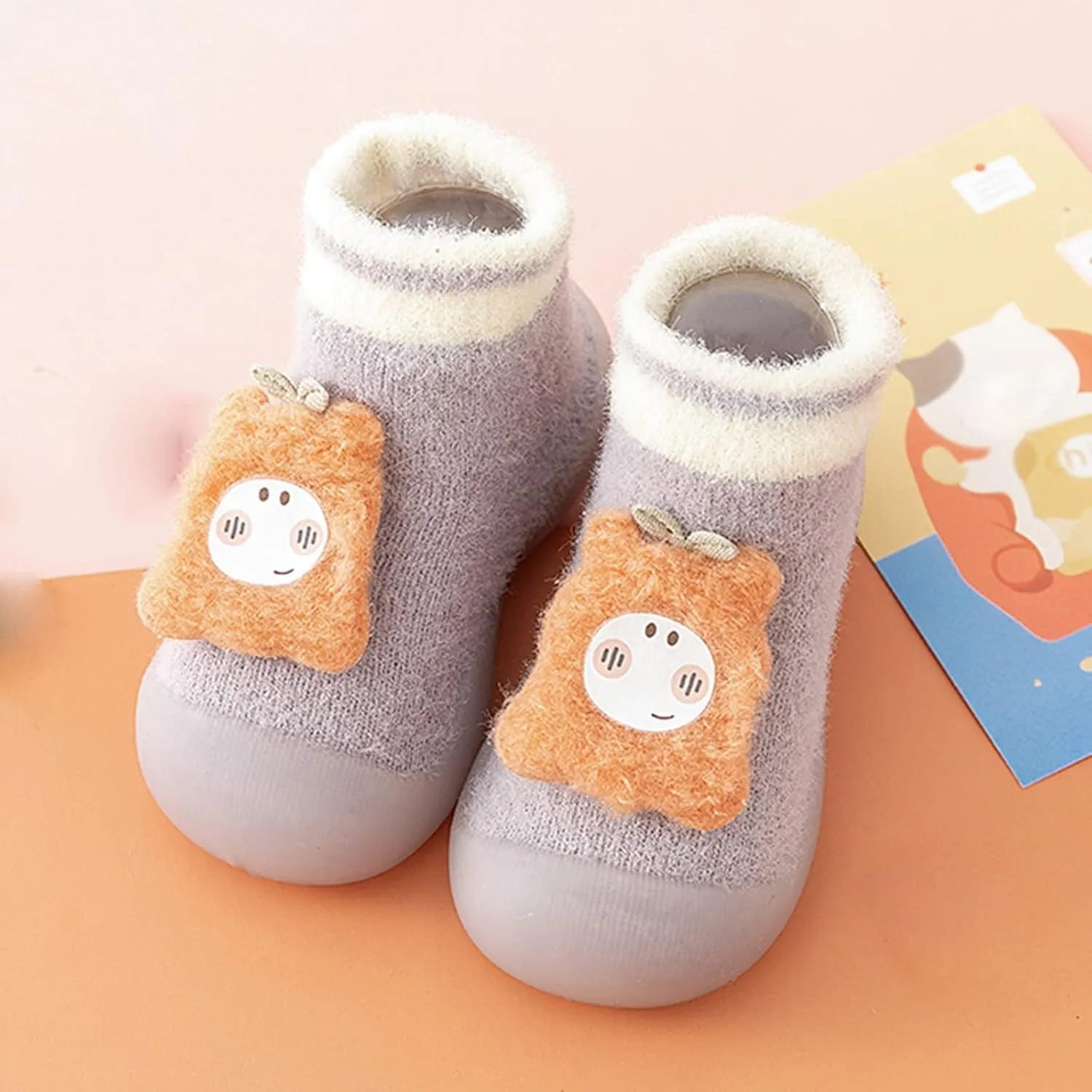 Infant Toddle Footwear Winter Toddler Shoes Soft Bottom Indoor Non Slip Warm Floor Socks Shoes Booties Booties