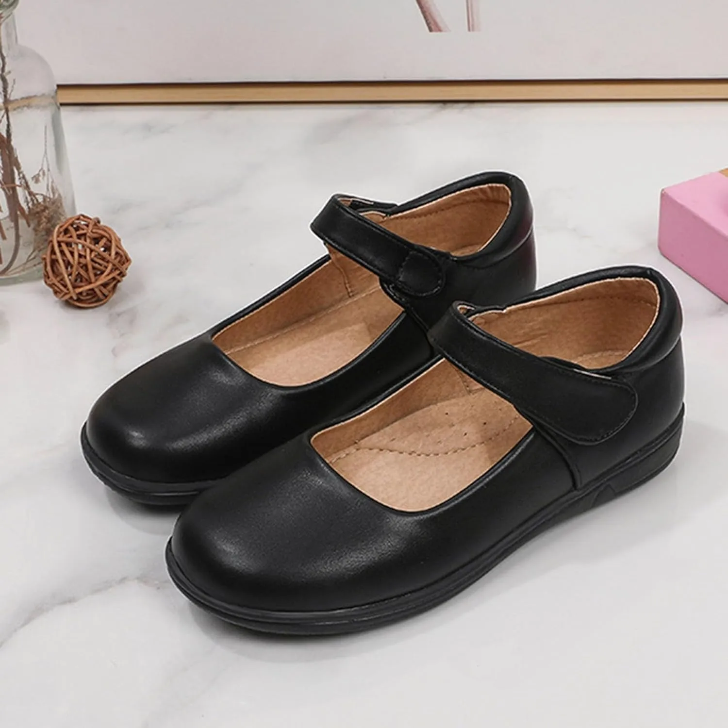 Kids Girls' Leather Shoes Spring/Autumn Solid Color Flat Bottomed Low Top Single Shoe Party baby clothes and accessories
