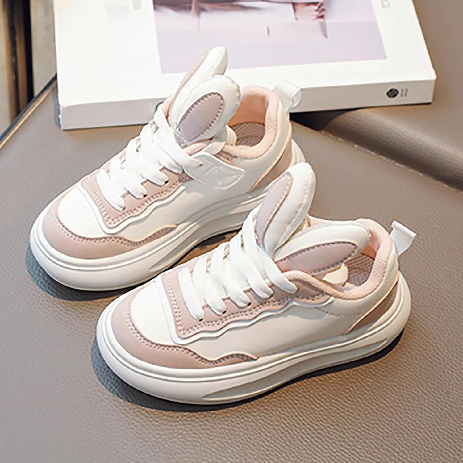 Kids Lace Sneakers Ankle Flat Non Slip Running Sport Shoes Childrens Boys Girls Breathable First Walking Shoes