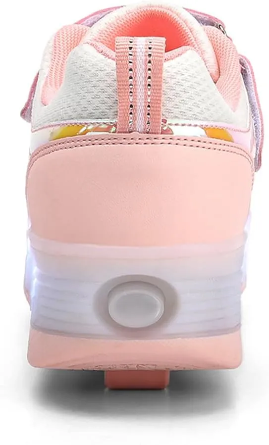 Kids Roller Skate Shoes with Retractable Wheels Rechargeable Led Light Up Sneakers for Christmas Birthday Gifts