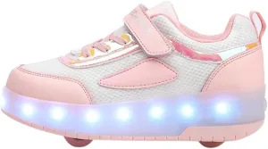 Kids Roller Skate Shoes with Retractable Wheels Rechargeable Led Light Up Sneakers for Christmas Birthday Gifts