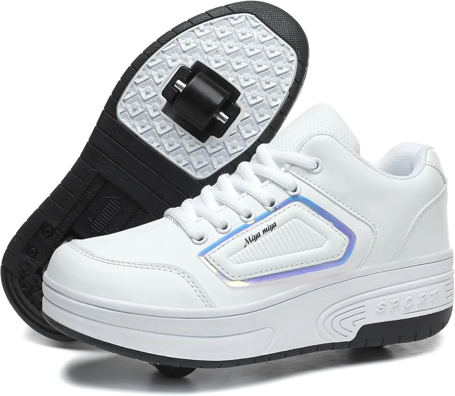 Kids Roller Skate Shoes with Wheels Roller Sneakers for Boys Girls Kids Deformation Wheeled Shoes ?