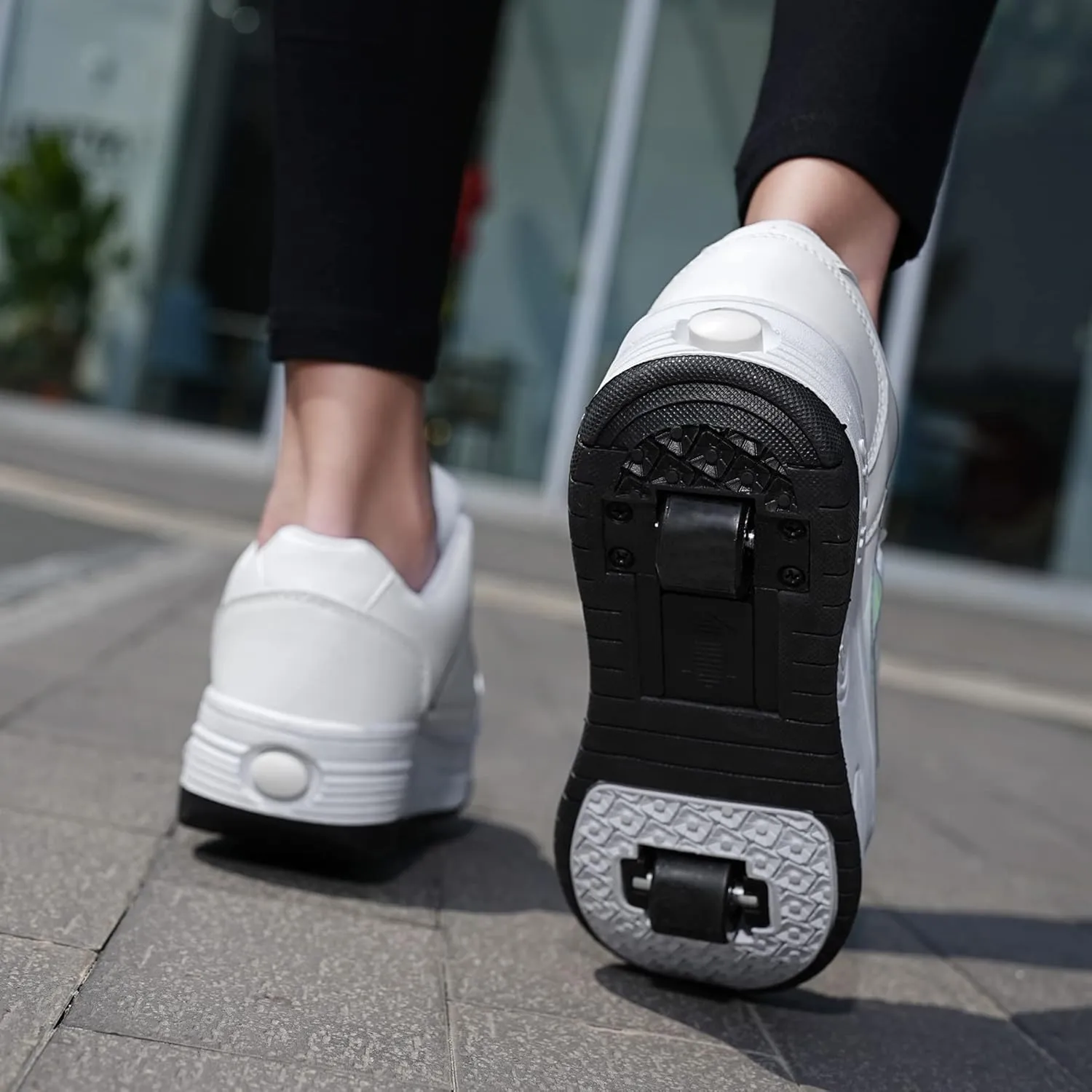 Kids Roller Skate Shoes with Wheels Roller Sneakers for Boys Girls Kids Deformation Wheeled Shoes ?