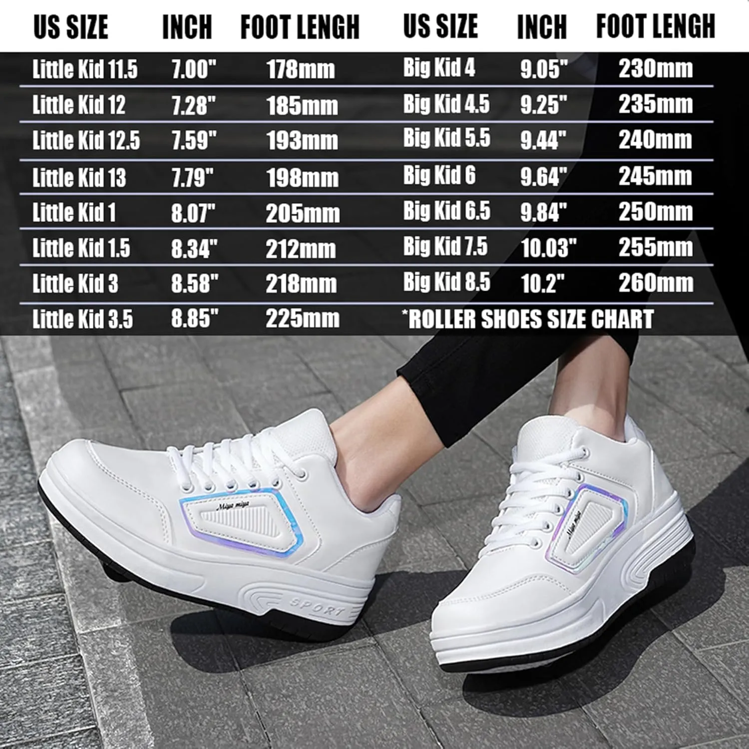 Kids Roller Skate Shoes with Wheels Roller Sneakers for Boys Girls Kids Deformation Wheeled Shoes ?