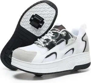 Kids Roller Skate Shoes with Wheels Roller Sneakers for Boys Girls Kids Deformation Wheeled Shoes ?
