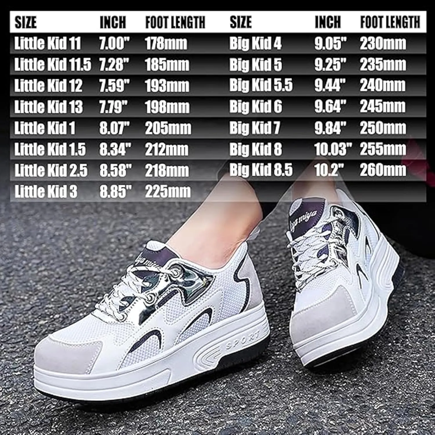 Kids Roller Skate Shoes with Wheels Roller Sneakers for Boys Girls Kids Deformation Wheeled Shoes ?