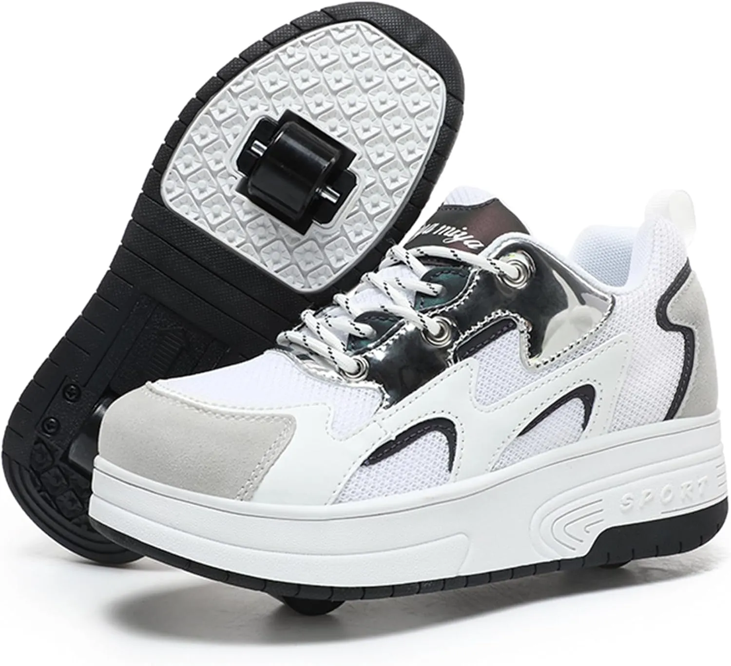 Kids Roller Skate Shoes with Wheels Roller Sneakers for Boys Girls Kids Deformation Wheeled Shoes ?