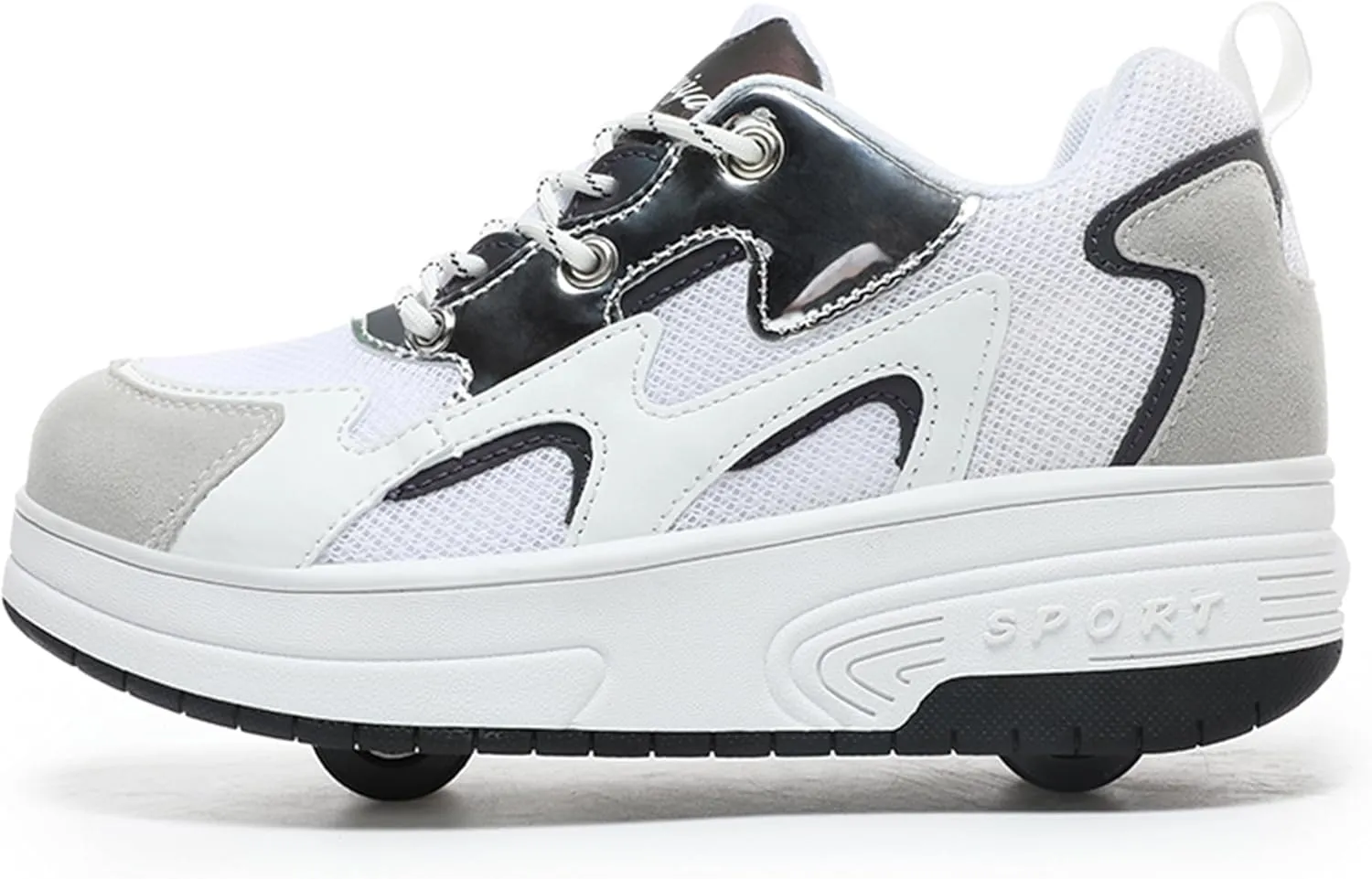 Kids Roller Skate Shoes with Wheels Roller Sneakers for Boys Girls Kids Deformation Wheeled Shoes ?