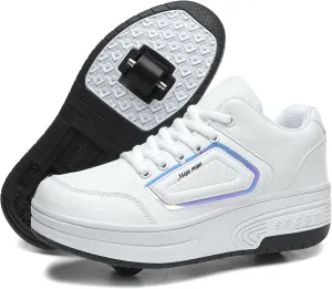 Kids Roller Skate Shoes with Wheels Roller Sneakers for Boys Girls Kids Deformation Wheeled Shoes ?