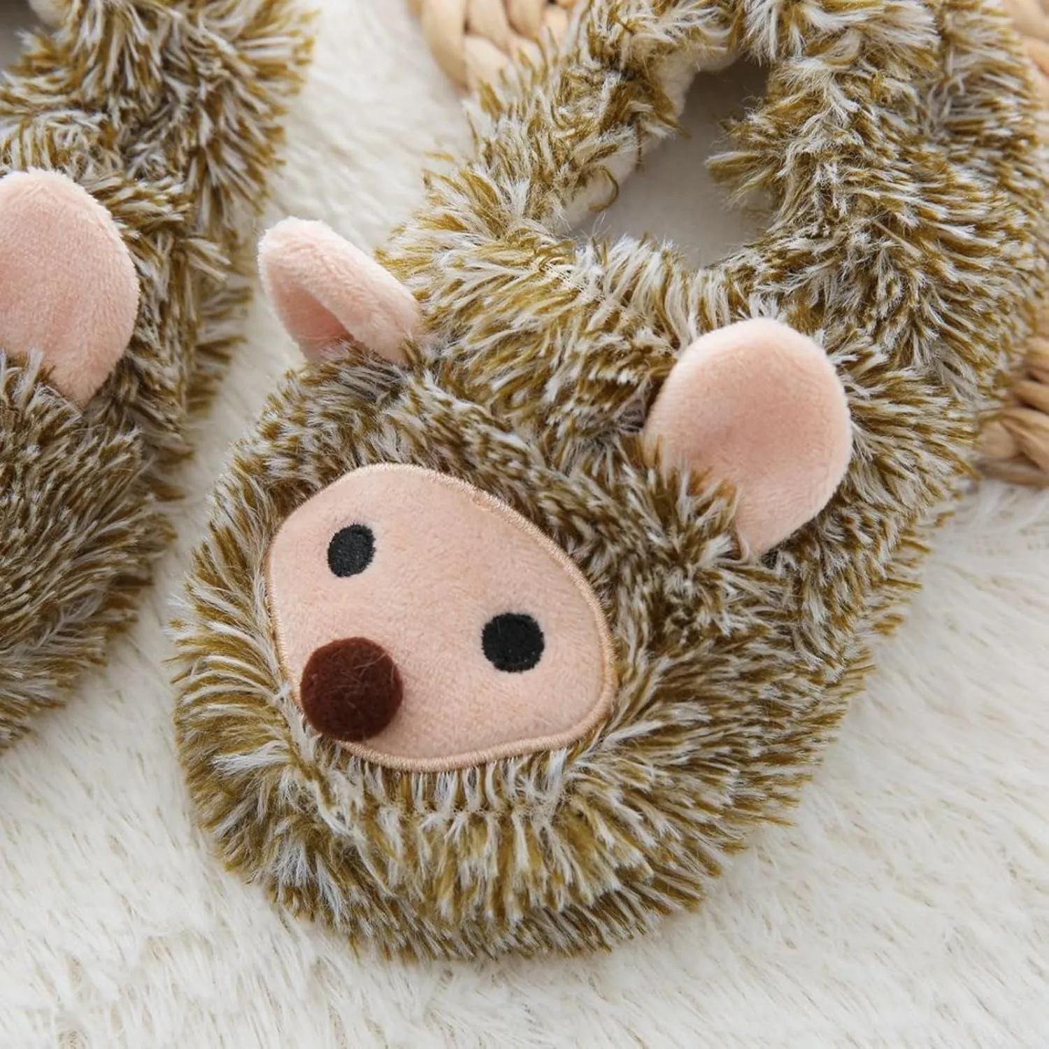 Kids Winter Hedgehog Cotton Slippers Children's Cute Plush Cozy Warm Slippers for Toddler Girls House Shoes