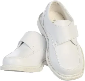 Lito Children's Wear Boys Matte Shoes, White, 3 Big Kid