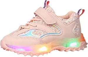Little Girls Tennis Shoes Spring Autumn Non Slip Soft Sole Baby Toddler LED Flashing Lights Shoes Boys Baby Boy Shoes