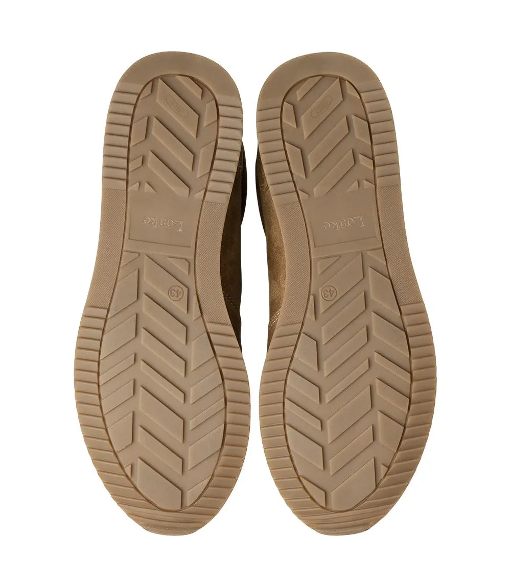LOAKE BANNISTER TAN SUEDE TRAINER RUBBER SOLE F-MEDIUM