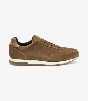 LOAKE BANNISTER TAN SUEDE TRAINER RUBBER SOLE F-MEDIUM