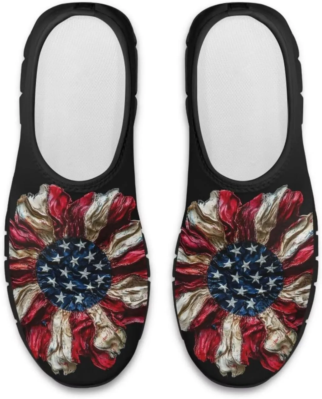 Low-Cut Flag Print Casual Shoes - Polyester Fabric, Non-Slip Walking Shoes Women's Tennis Shoes