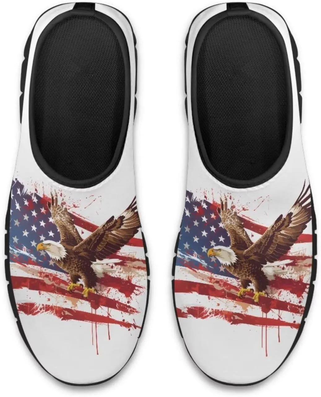 Low-Cut Flag Print Casual Shoes - Polyester Fabric, Non-Slip Walking Shoes Women's Tennis Shoes