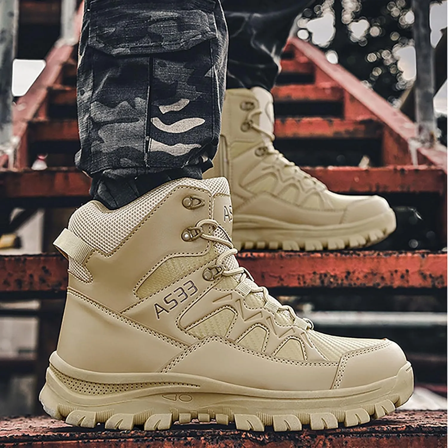 Men Lightweight Army Boots Waterproof Hiking Boots Military Boots Tactical Boots Combat Boots Breathable Police Patrol Boots