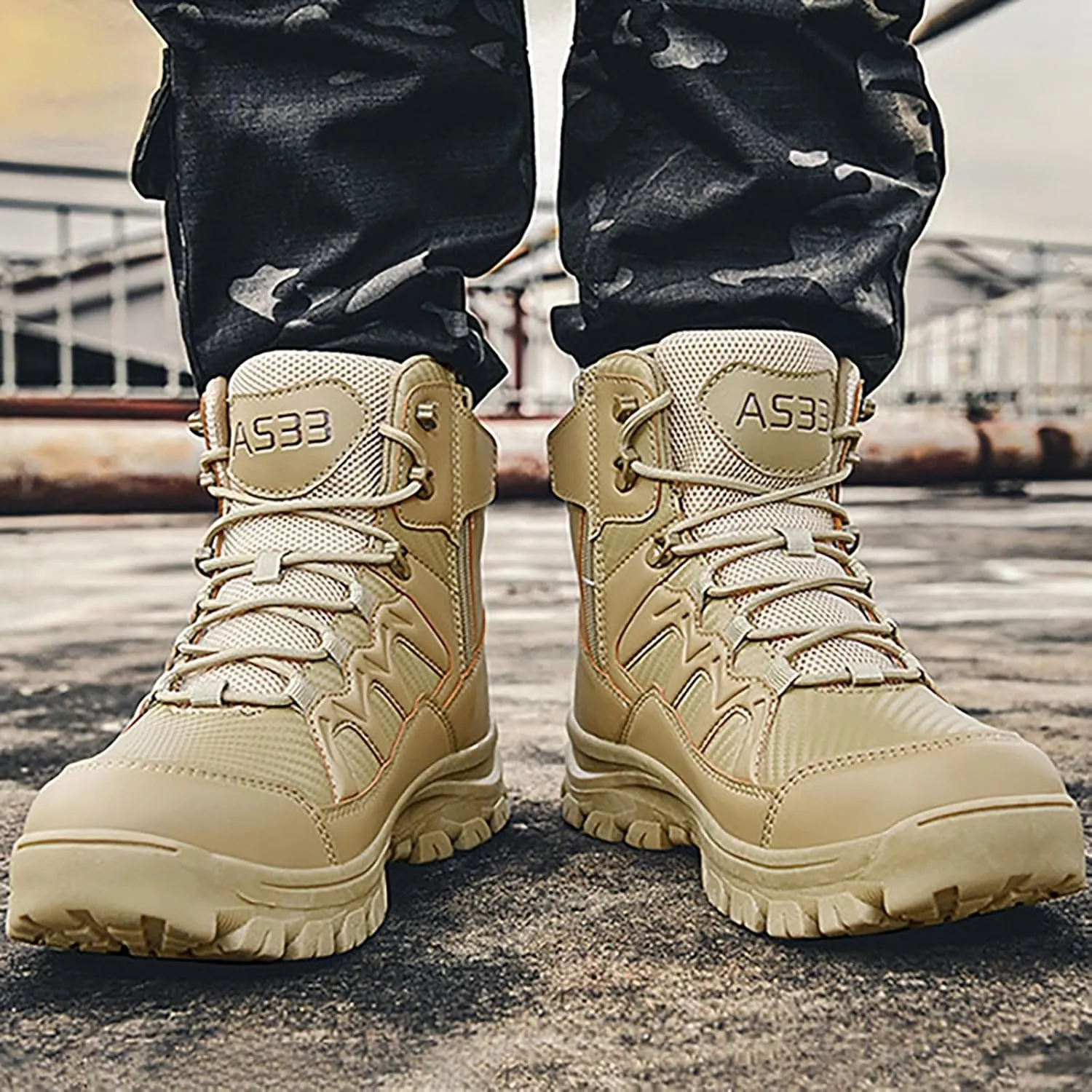 Men Lightweight Army Boots Waterproof Hiking Boots Military Boots Tactical Boots Combat Boots Breathable Police Patrol Boots