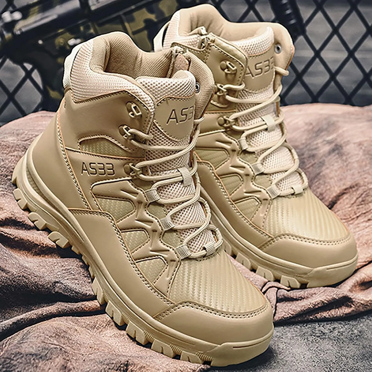 Men Lightweight Army Boots Waterproof Hiking Boots Military Boots Tactical Boots Combat Boots Breathable Police Patrol Boots