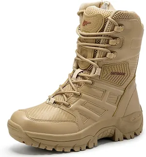 Men Lightweight Army Boots Waterproof Hiking Boots Military Boots Tactical Boots Combat Boots Breathable Police Patrol Boots