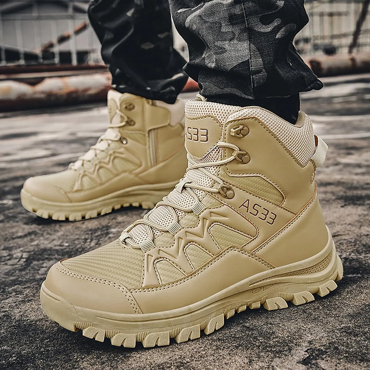 Men Lightweight Army Boots Waterproof Hiking Boots Military Boots Tactical Boots Combat Boots Breathable Police Patrol Boots