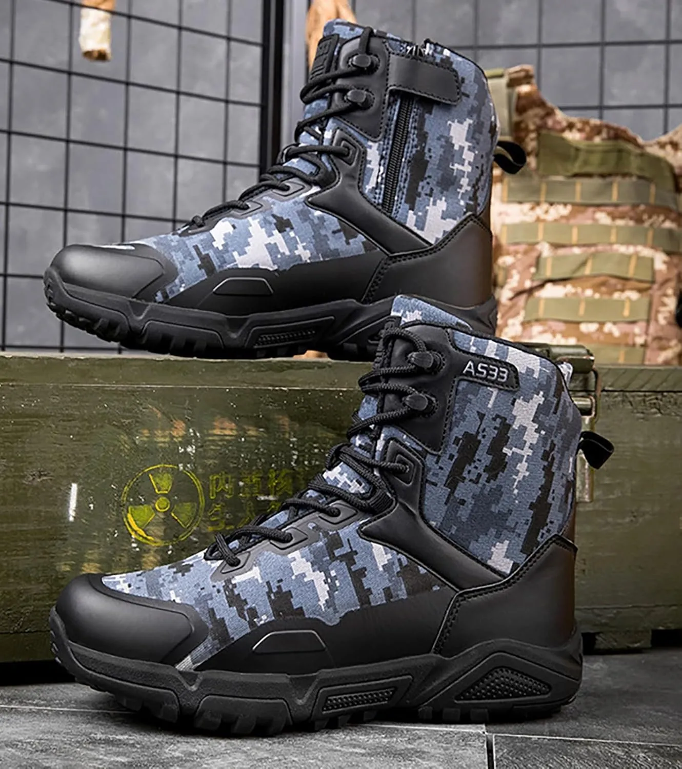 Men Military Boots Tactical Boots Combat Boots Breathable Police Patrol Boots Lightweight Army Boots Waterproof Hiking Boots