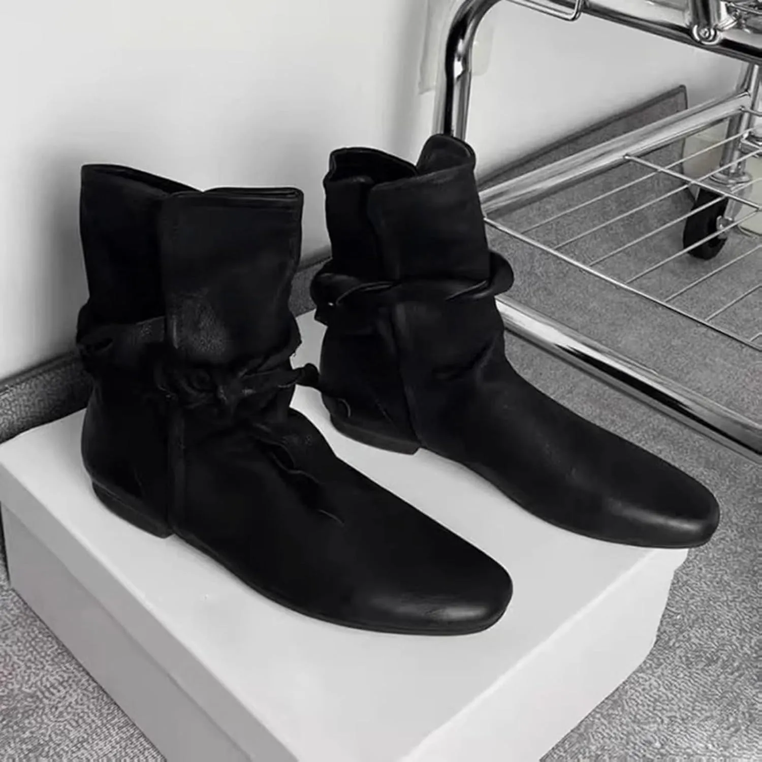 Mens Ankle Boots Woman Cowboy Boots Dancing Boots for Women Tall Leather Boots for Women Womens Ankle Boots with Heel Women's Black Suede Flat Ankle Boots