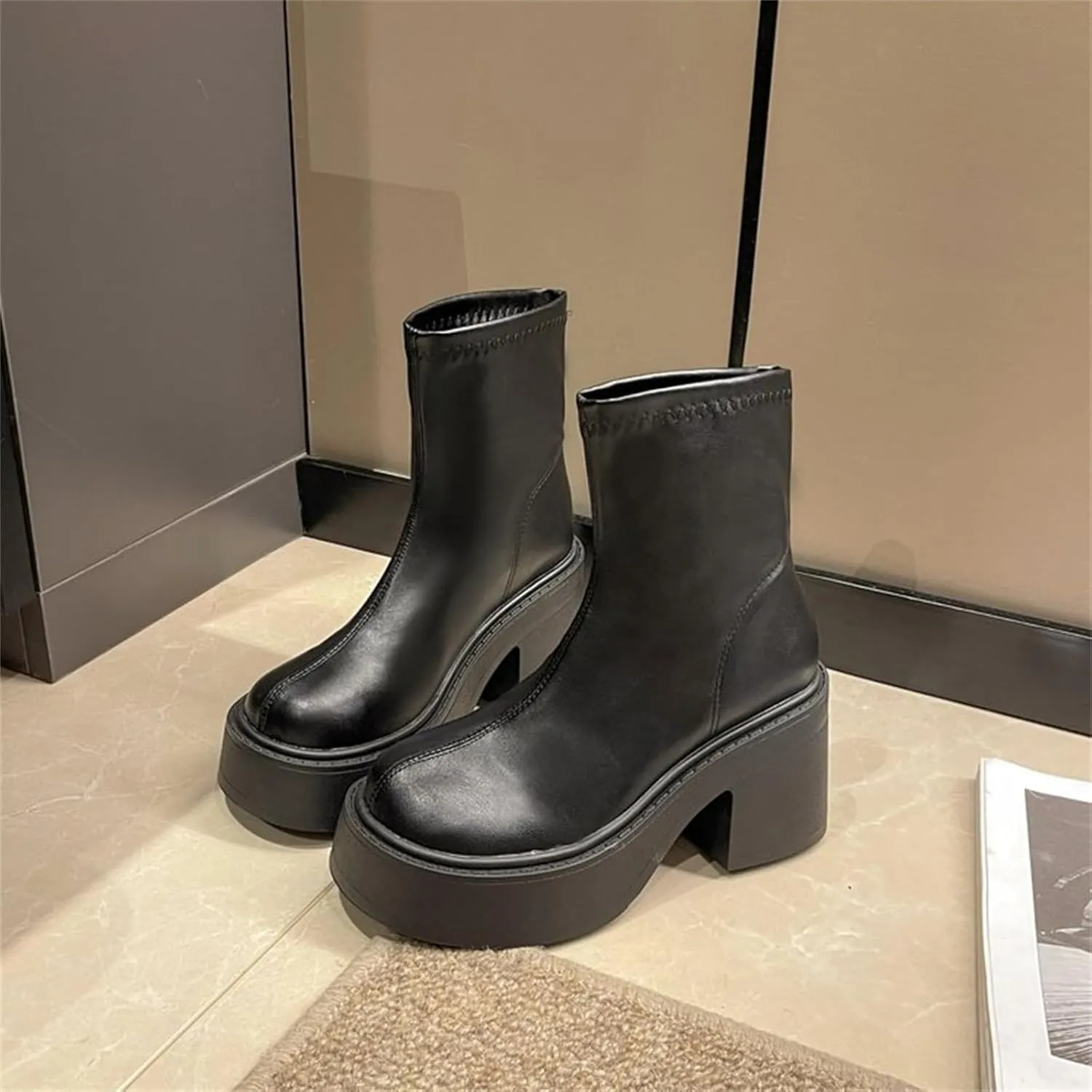Mens Ankle Boots Womens Boot Leather Booties Cute Black Womens Black Booties and Ankle Boots Boot for Sprained Ankle Right Foot Small