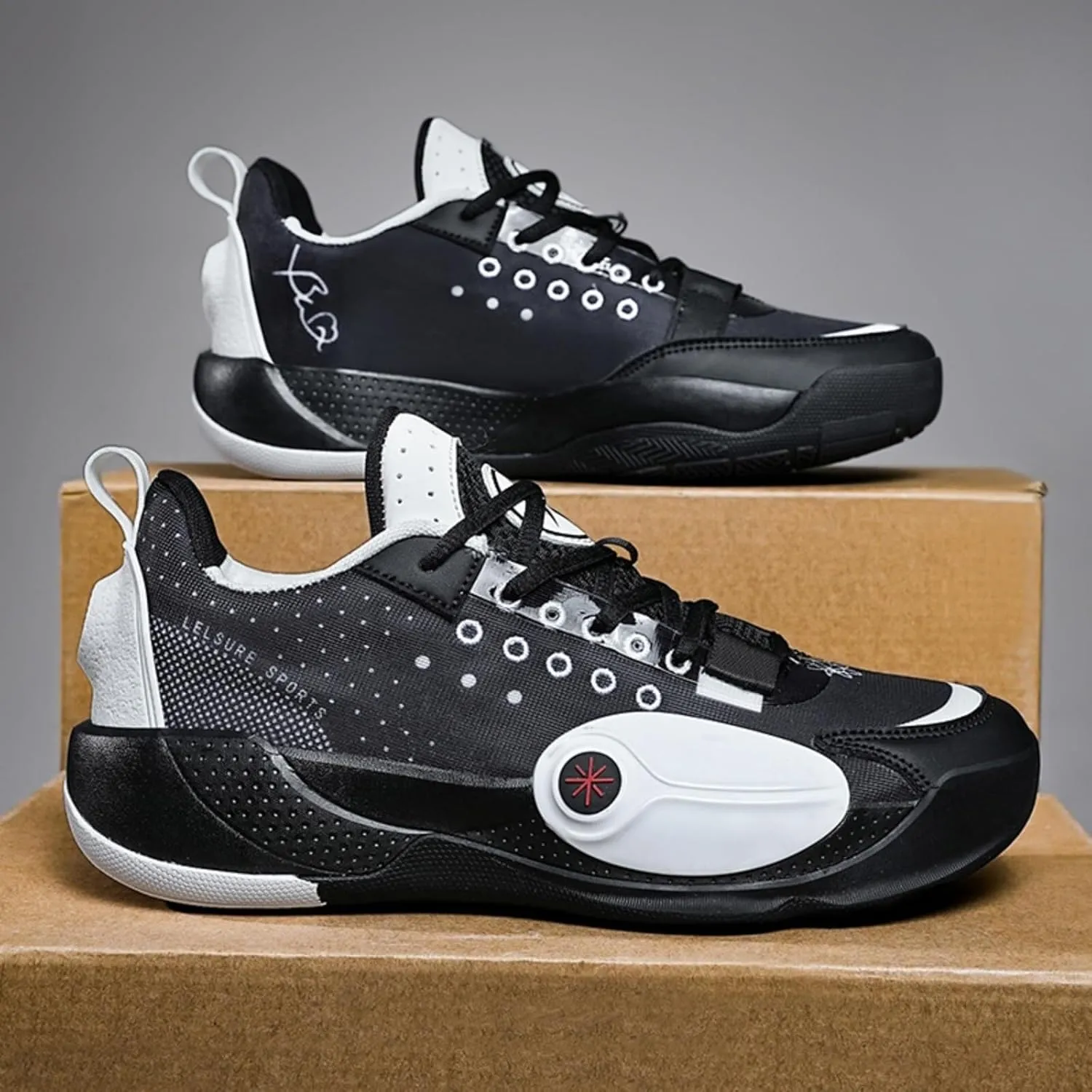 Men's Basketball Shoes Lightweight Mesh Fabric Fashionable Anti Slip Sports Running Boots
