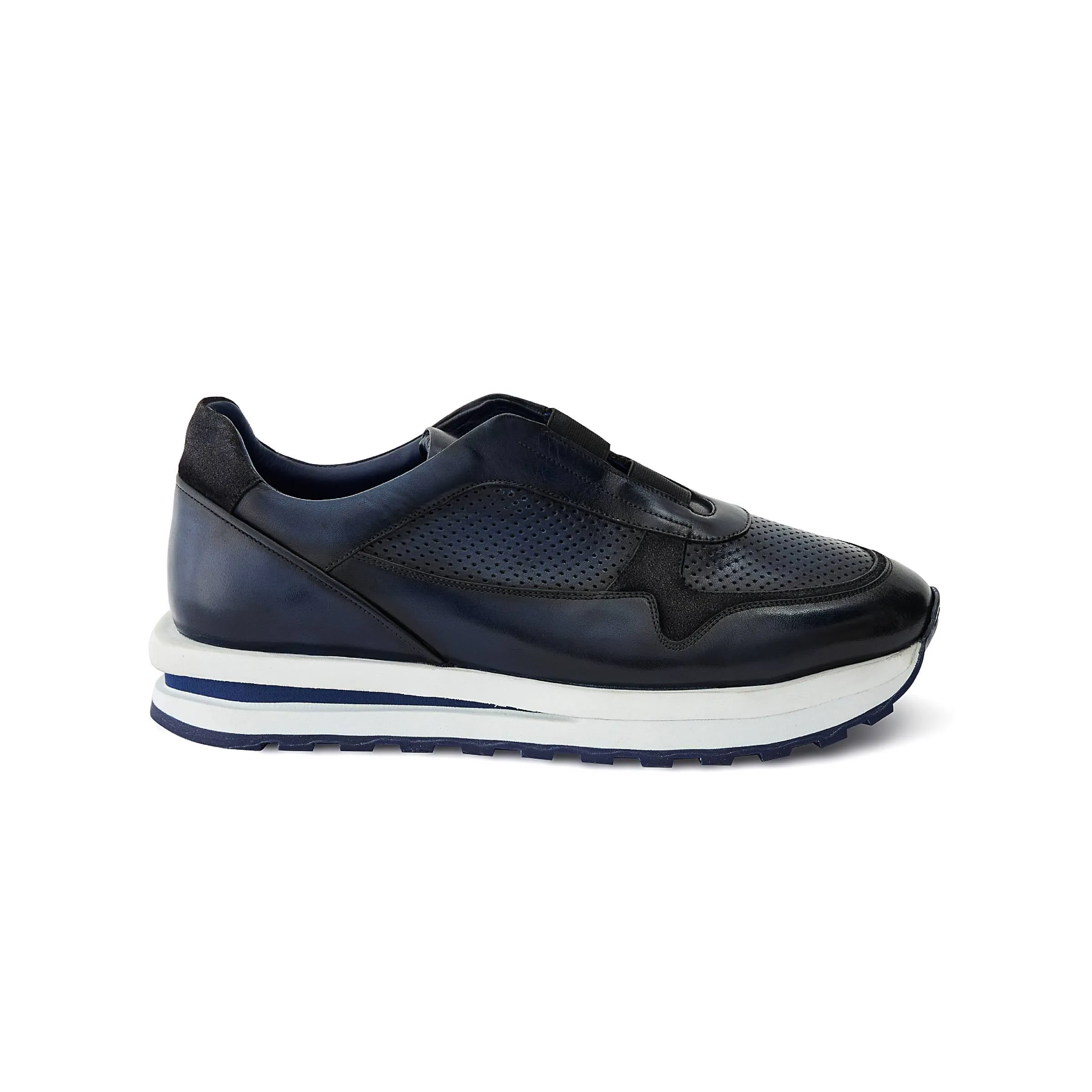 Men's Calf Leather Handmade Sneakers M8014