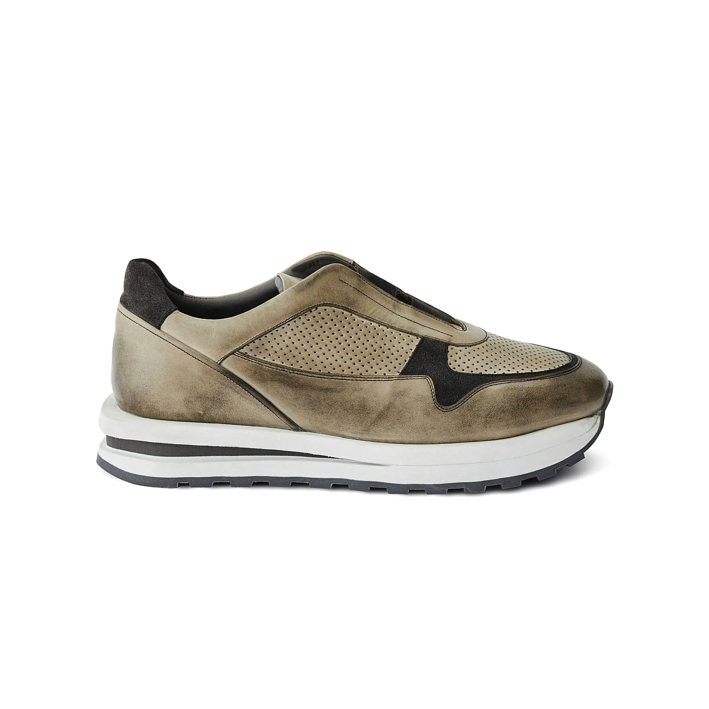Men's Calf Leather Handmade Sneakers M8014
