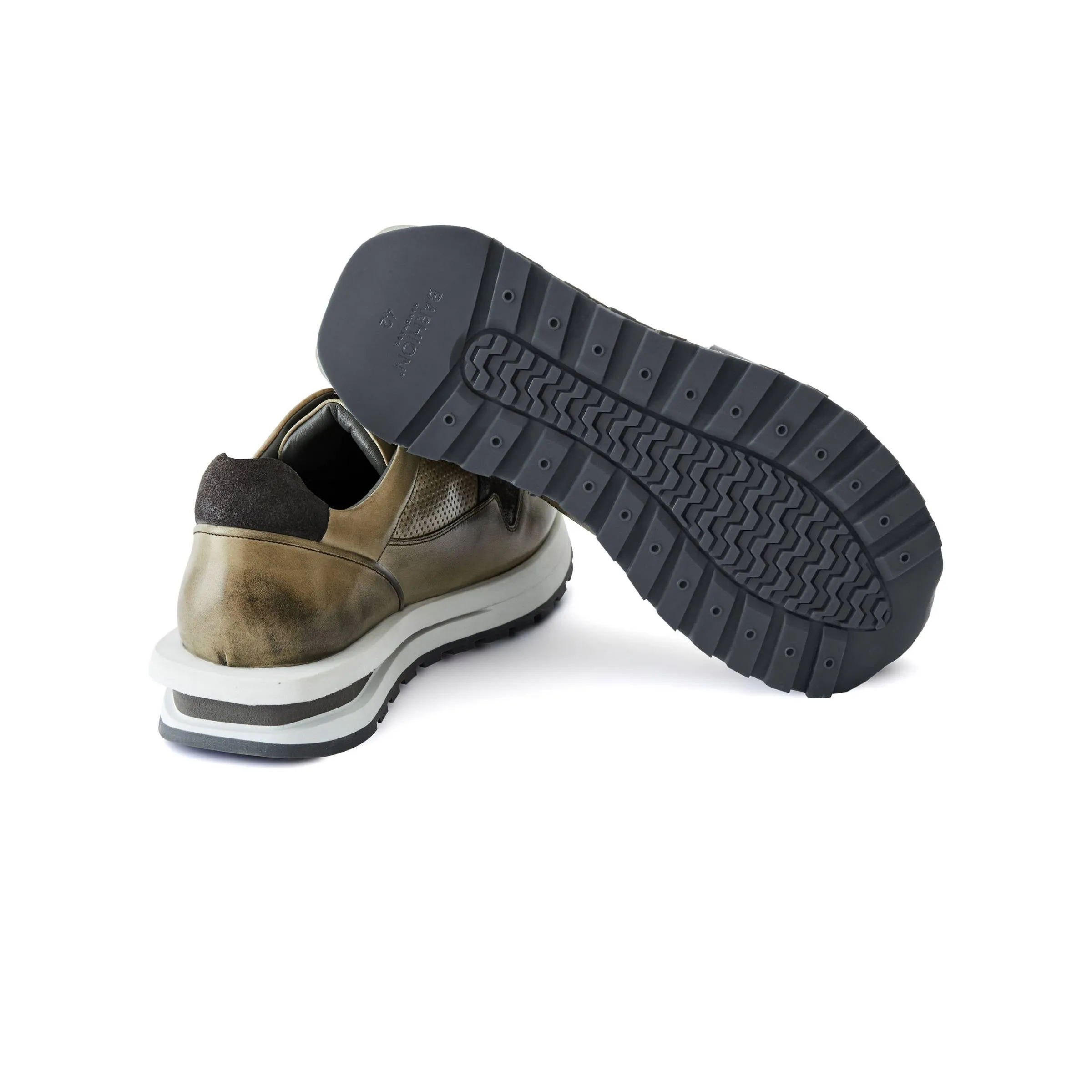 Men's Calf Leather Handmade Sneakers M8014