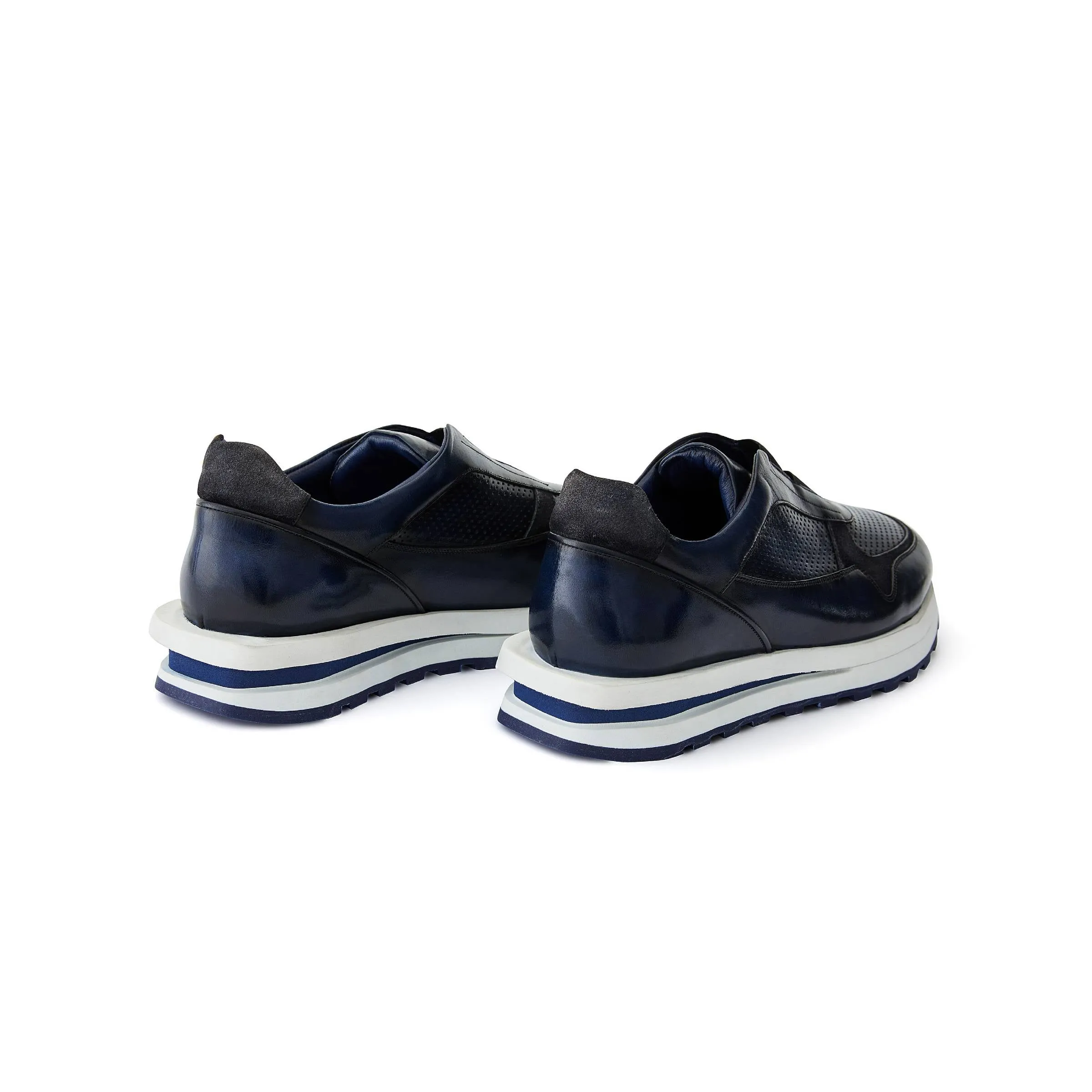 Men's Calf Leather Handmade Sneakers M8014