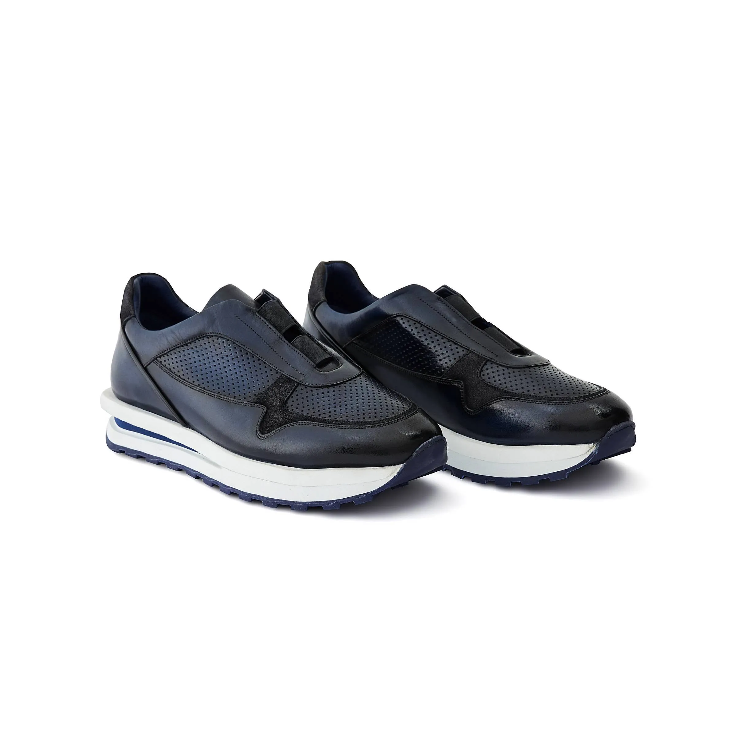 Men's Calf Leather Handmade Sneakers M8014