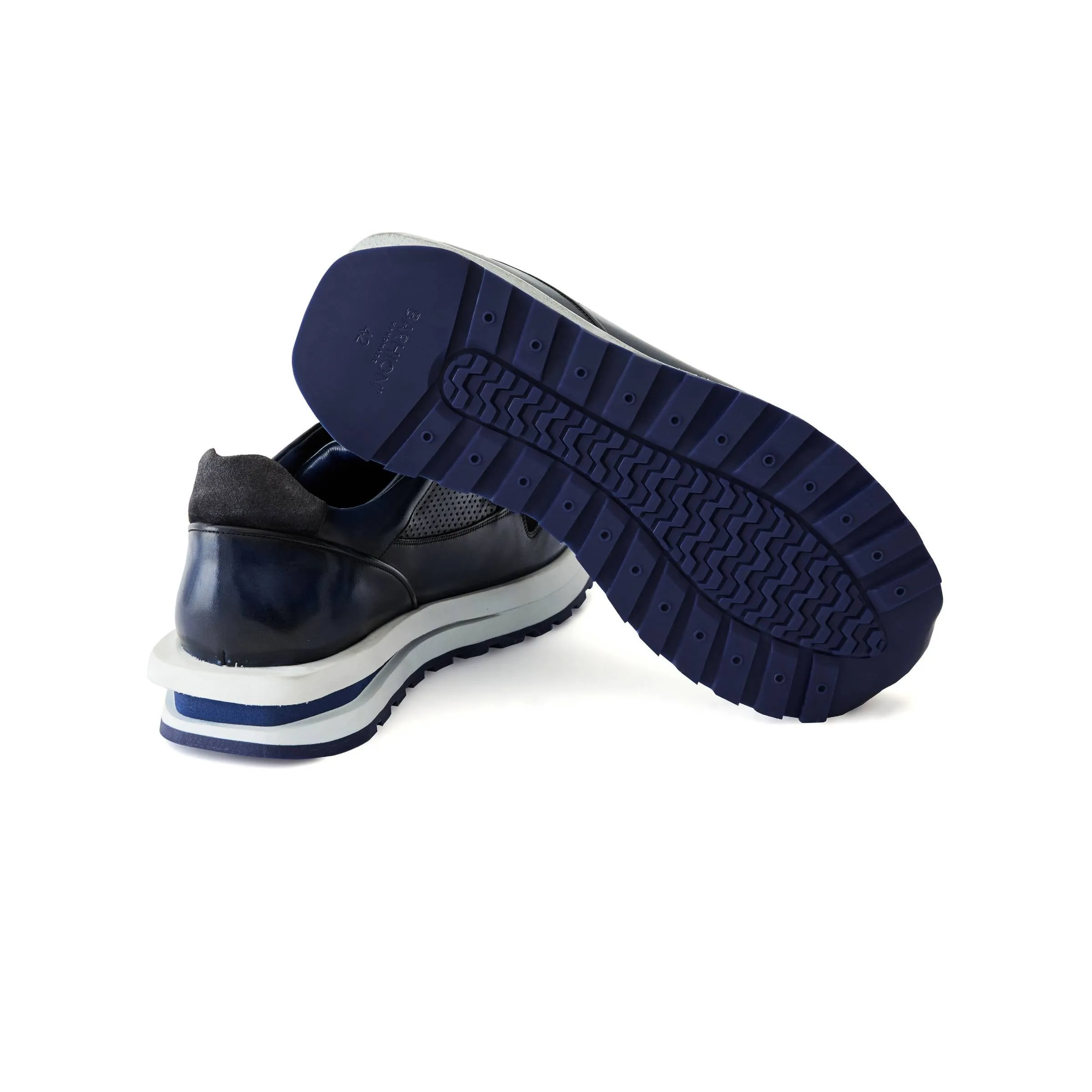 Men's Calf Leather Handmade Sneakers M8014
