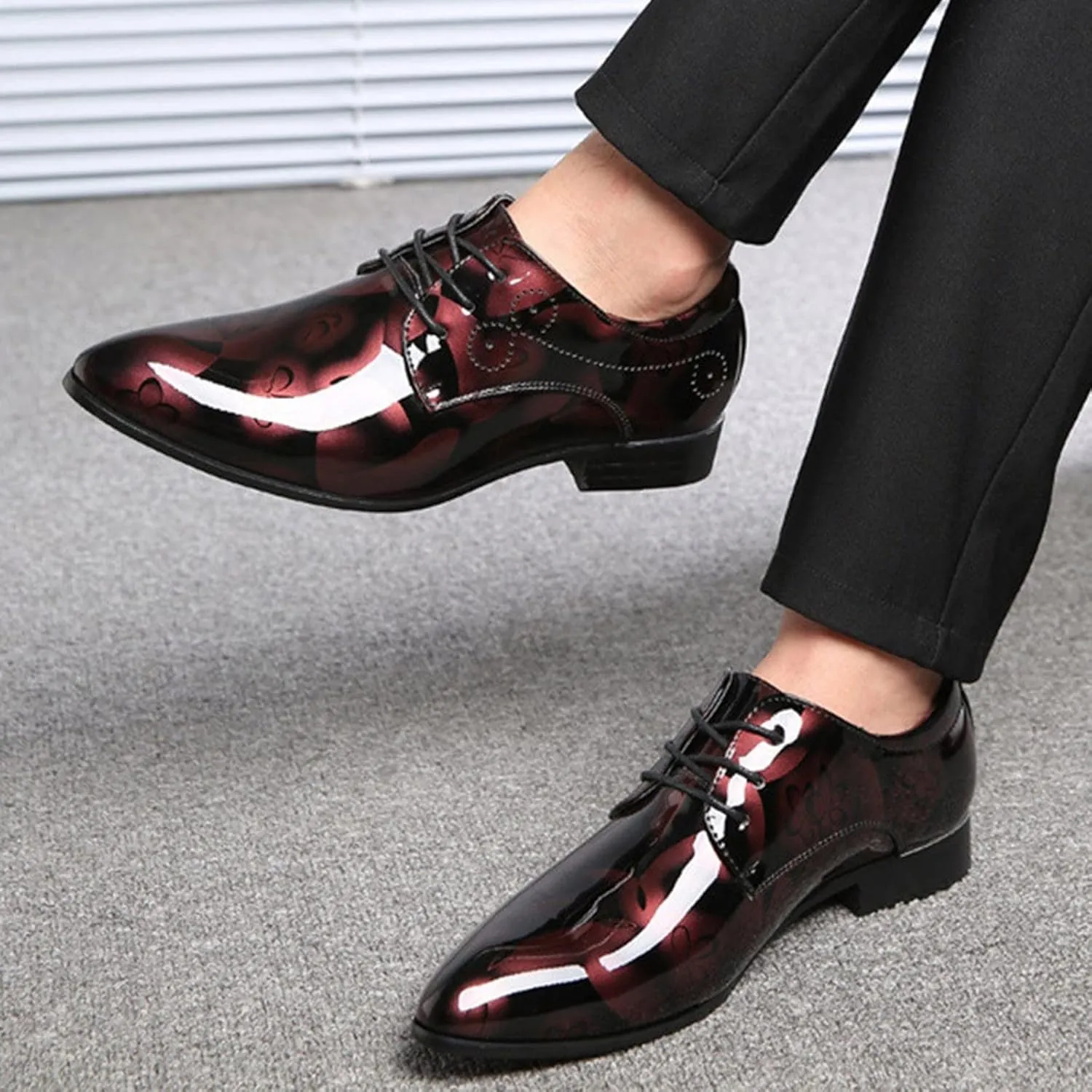 Mens Casual Leather Shoes Size 11 Classical Style Shoes For Men Slip On PU Leather Low Rubber Sole Block Heel Work Designer Leather Shoes for Men