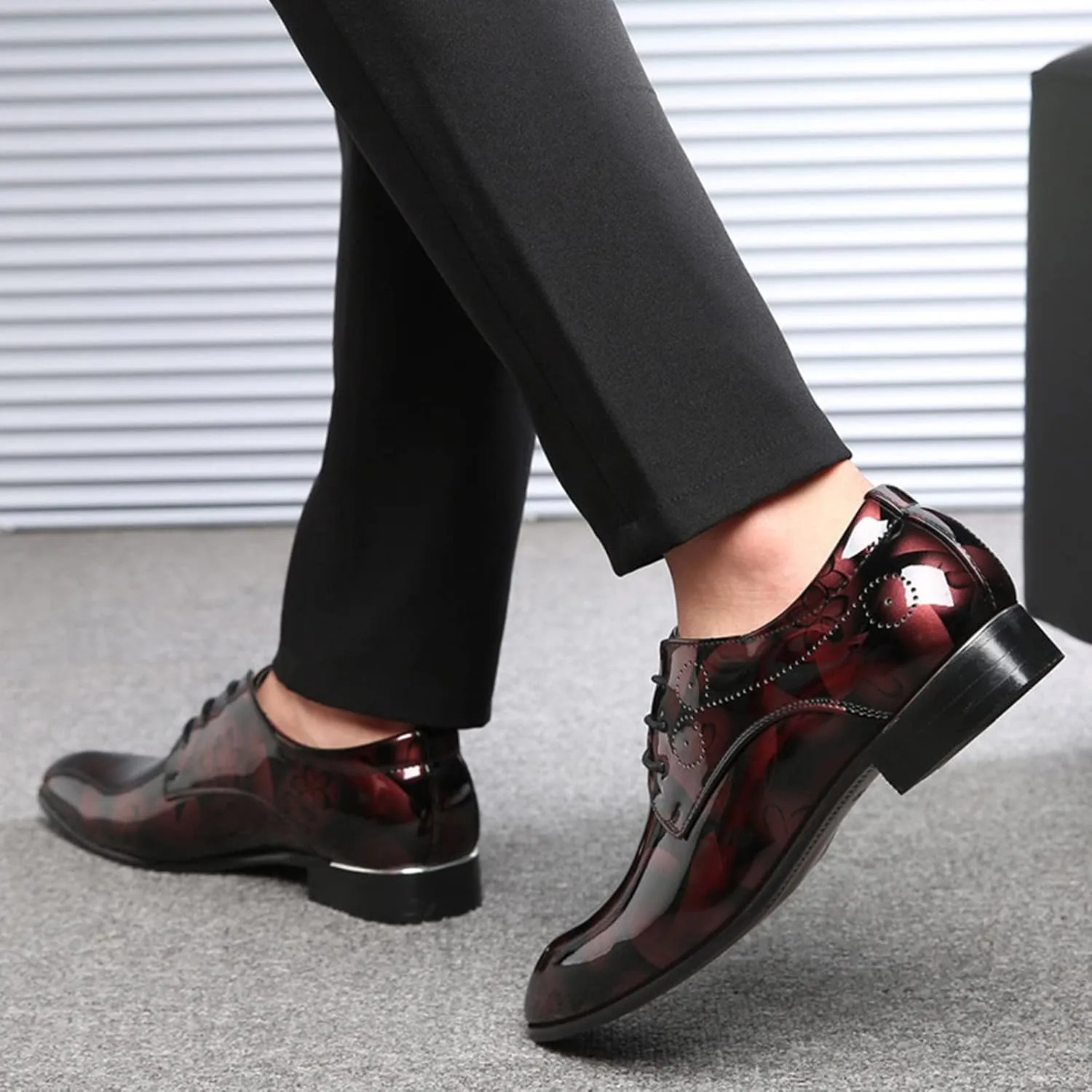 Mens Casual Leather Shoes Size 11 Classical Style Shoes For Men Slip On PU Leather Low Rubber Sole Block Heel Work Designer Leather Shoes for Men