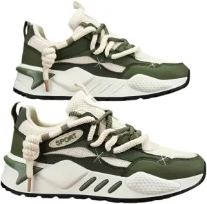 Men's Casual Sneakers - Breathable, Non-Slip Rubber Sole, Lace-Up Shoes for Running & Casual Attire