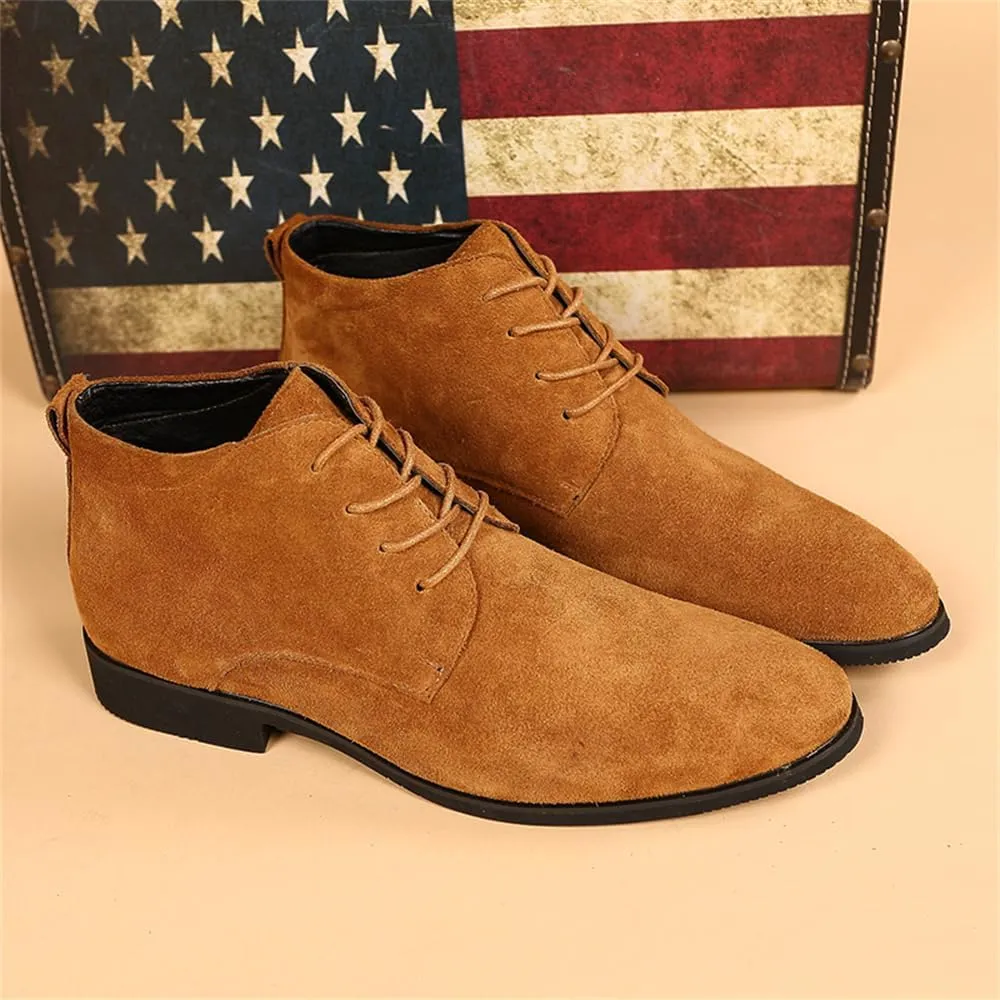 Men's Chukka Oxford Dress Boots - Casual Fashion Mid-Top Leather Ankle Boot Business Work Shoes for Men
