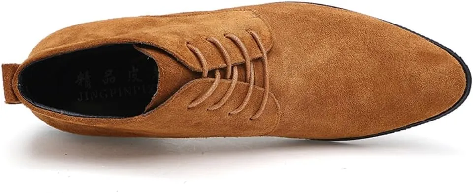 Men's Chukka Oxford Dress Boots - Casual Fashion Mid-Top Leather Ankle Boot Business Work Shoes for Men