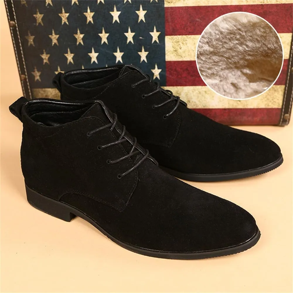 Men's Chukka Oxford Dress Boots - Casual Fashion Mid-Top Leather Ankle Boot Business Work Shoes for Men