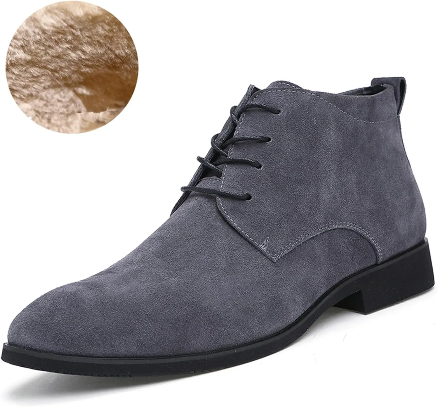 Men's Chukka Oxford Dress Boots - Casual Fashion Mid-Top Leather Ankle Boot Business Work Shoes for Men