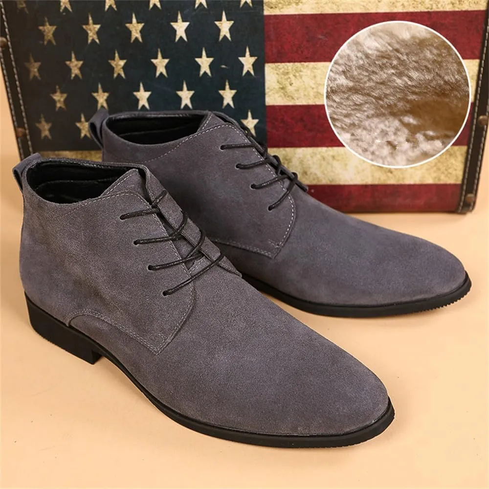 Men's Chukka Oxford Dress Boots - Casual Fashion Mid-Top Leather Ankle Boot Business Work Shoes for Men