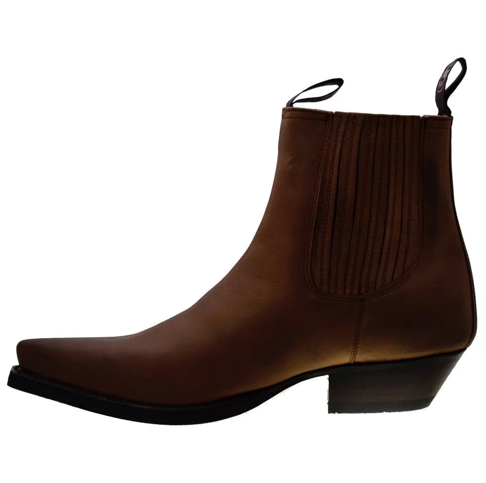 Men's Cowboy Boots Sendra 1692 Brown Leather Cuban Heel