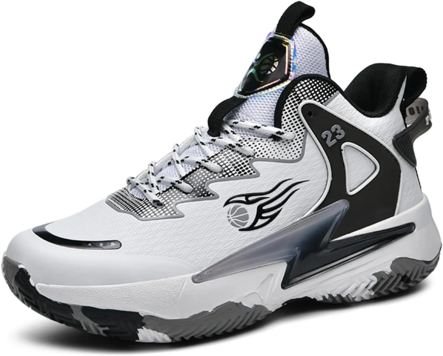 Mens High-Top Fashion Lace Up Mesh Cloth Basketball Shoes Non Slip Breathable Comfortable Training Athletic Sneakers for Workout Running Training