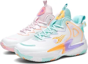 Mens High-Top Fashion Lace Up Mesh Cloth Basketball Shoes Non Slip Breathable Comfortable Training Athletic Sneakers for Workout Running Training