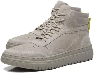 Men's High-top Leather Fashion High Top Skate Walking Shoes Road Running Skateboarding Sneakers All Seasons/Winter Warmth